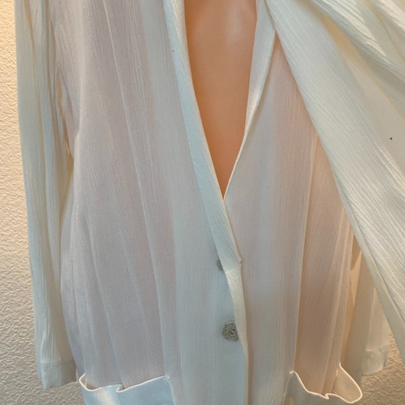 Vintage white jacket with attached scarf size 6 - Picture 2 of 12